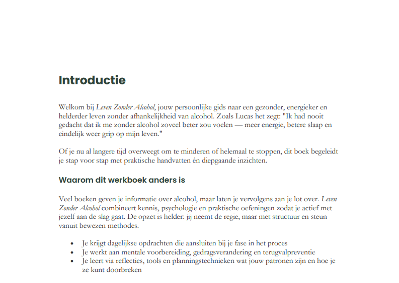 Leven Zonder Alcohol - Praktisch Stappenplan voor Duurzame Verandering